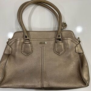 Cole Haan gold leather tote bag